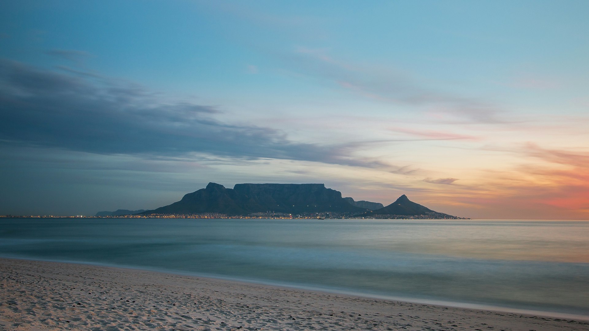 sandy beach at sunset